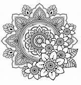 Mandala Henna Doodle sketch template