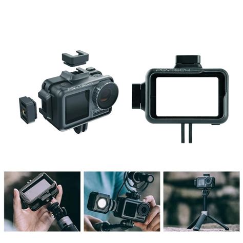pgytech osmo action camera accessories cage frame bracket mount part  dji camera