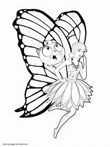 Coloring Barbie Pages Mariposa Fairy Princess Printable Girls Print sketch template