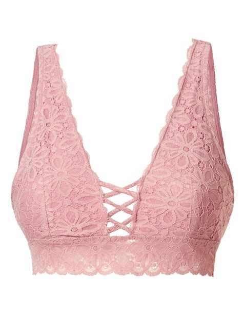 lightweight stretchy floral lace criss cross bralette top in 2020