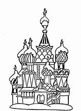 Coloring Moscow Kremlin Pages Cathedral Basil Colouring St Supercoloring Printable Russia Color sketch template
