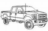 Ford Coloring F250 Truck Lifted Pickup F150 Pages Printable sketch template