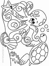 Coloring Sea Pages Animal Print sketch template