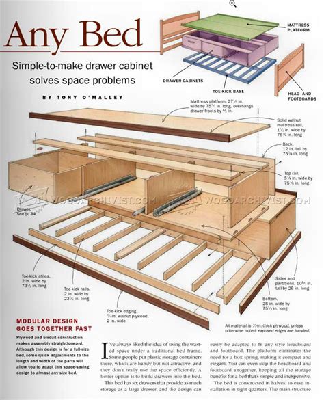 bed storage plans woodarchivist