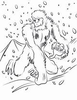 Yeti Coloring Pages Running Printable Supercoloring Bigfoot Cartoon Categories Template sketch template