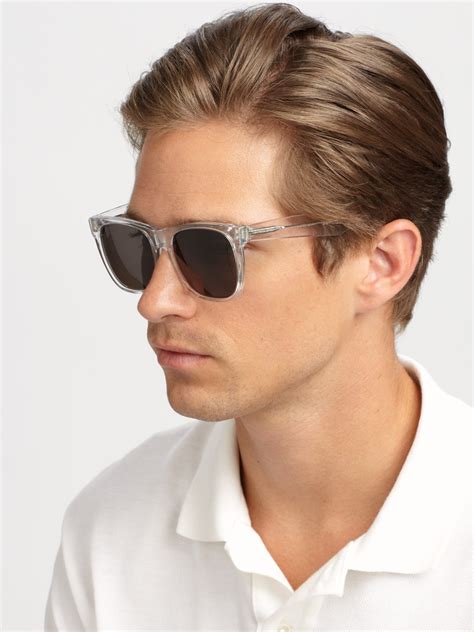 lyst retrosuperfuture translucent wayfarer sunglasses in white for men