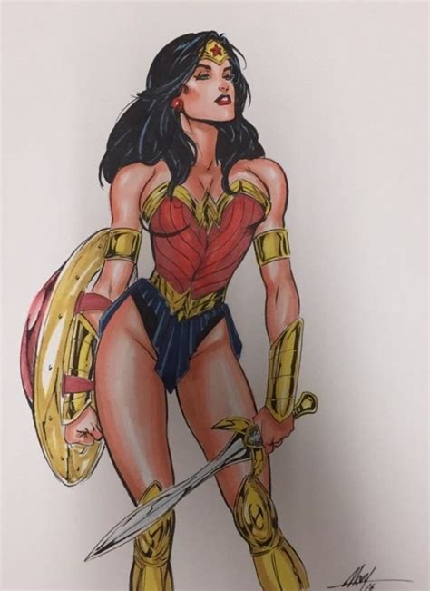 Wonder Woman Sexy Pin Up Original Color Art By Mc Wyman