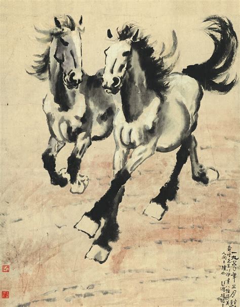 horse gallop painting  xu beihong xinblog chinese horse paintings