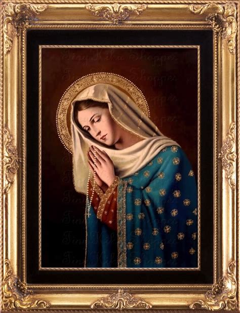 Blessed Virgin Mary Praying The Rosary Vintage 332 Art Etsy