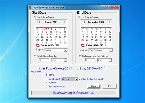 date calculator      latest freeware