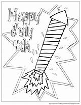 Pages Coloring 4th July Rocket Firework Helped Ten Son Draw Few He Made Year Old sketch template