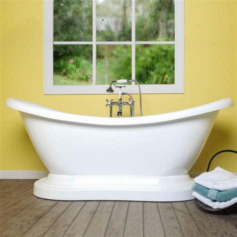 acrylic double ended slipper pedestal bathtub pedestal