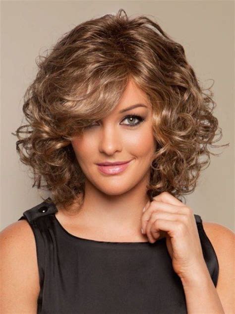 Curly Hairstyles For Round Faces Medium Length Curly Haircuts Short