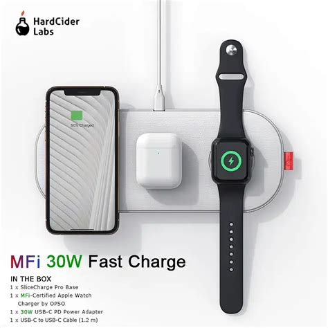 mfi draadloze oplader  snel opladen    pad voor iphone  pro apple horloge