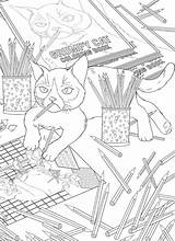 Grumpy Coloring Cat Another Stamping sketch template
