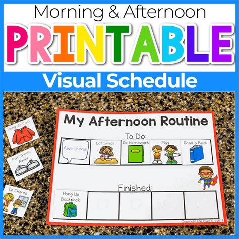 daily visual schedule  printables  printable templates