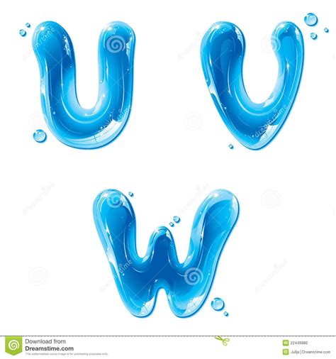Abc Water Liquid Letter Set Capital U V W Liquid Alphabet Gel