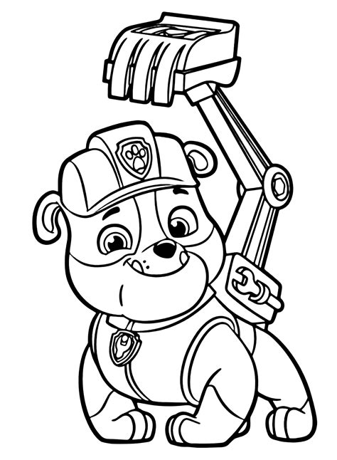 rubble paw patrol coloring pages printable