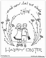 Easter Coloring Children Pages Kids Happy Ministry Abide Pdf Religious Him Let Printables Christ Print Easy sketch template