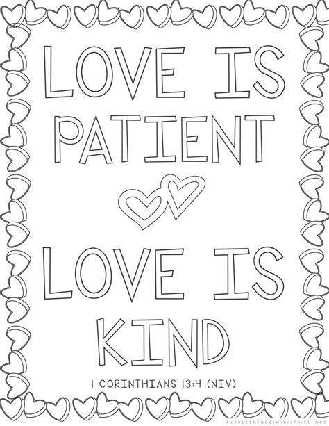 bible verse coloring pages love  patient love  kind