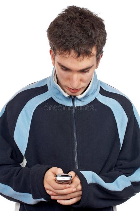 teenager sending sms stock image image  calling hands