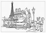 Paris Coloring Pages Tower Eiffel Kids Printable Places Bridge Drawing Color Famous Golden Getdrawings Getcolorings London sketch template