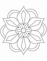 Rangoli Coloring Flower Pages Kids Patterns Templates sketch template