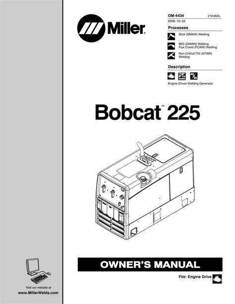 miller electric bobcat  owners manual manualzz