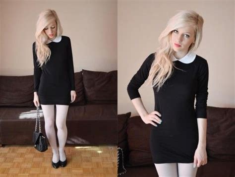 cutest mini dress i want fashion tights little black dress white