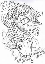 Tattoo Outline Koi Fish Designs Drawing Coloring Vikingtattoo Tattoos Outlines Stencil Stencils Deviantart Japanese Printable Pages Tribal Carp Drawings Line sketch template