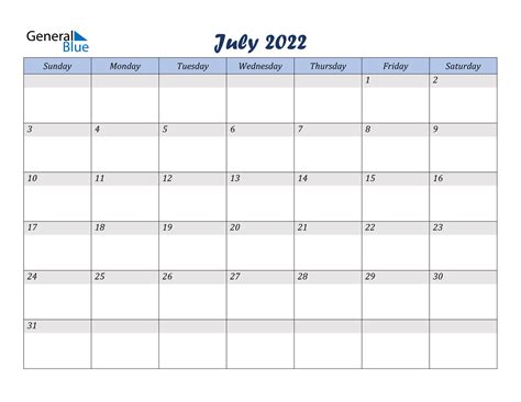 july  calendar  word excel