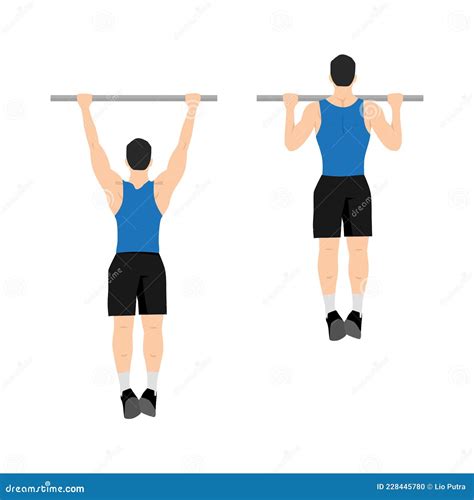 man  pull ups exercise flat vector illustration stock vector
