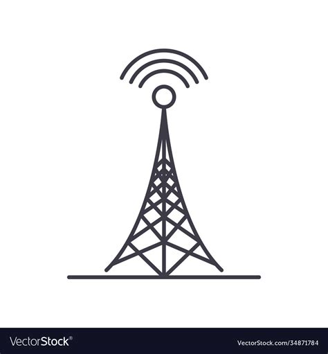 signal tower icon linear isolated royalty  vector image