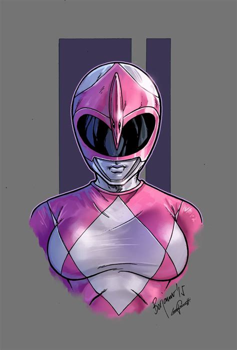 mighty morphin power rangers pink color by le0arts