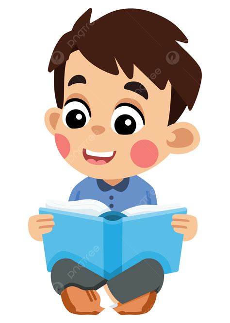 menino estudando  lendo livro anak belajar  membaca buku png crianca lendo livro imagem