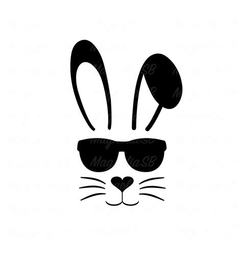 easter svg bunny face svg rabbit  glasses svg easter svg