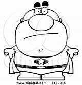 Chubby Super Man Concerned Clipart Royalty Cory Thoman Vector Cartoon Scared sketch template