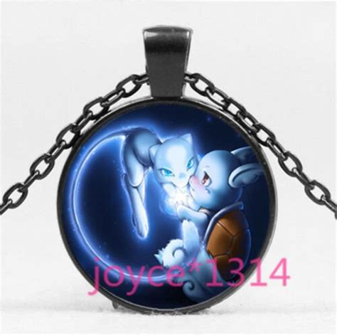 Mew Squirtle Wartortle Pokemon Pokeball Cabochon Necklace