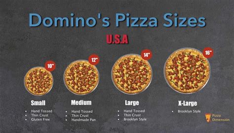 big chain pizza sizes  crusts comparisons pizza dimension