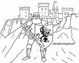 Coloring Medieval Pages Drawing Dark Ages Fiction Castle Castles King Arthur Knight Kids Printable Round Color Book Camelot Drawings Getdrawings sketch template