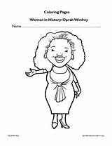 Oprah Winfrey Coloring Edumonitor Women Month History sketch template