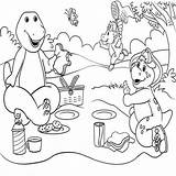 Coloring Pages Barney Friends sketch template