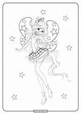 Winx Coloring Bloom Pages Printable Princess sketch template