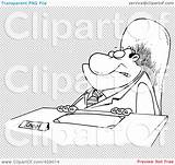 Clip Kneel Businessman Desk Outline Illustration Cartoon Sign His Rf Royalty Toonaday sketch template