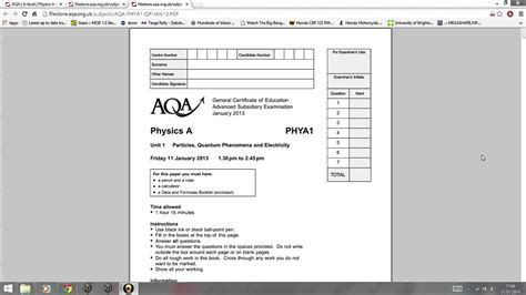 aqa paper  question   papers aqa  physics unit   paper