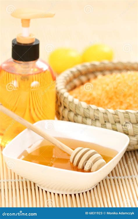 honey spa stock image image  care bath beauty natural