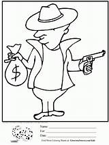 Robber Cartoon Kids Bank sketch template