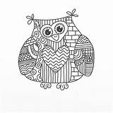 Coloring Pages Doodle Owl Print sketch template