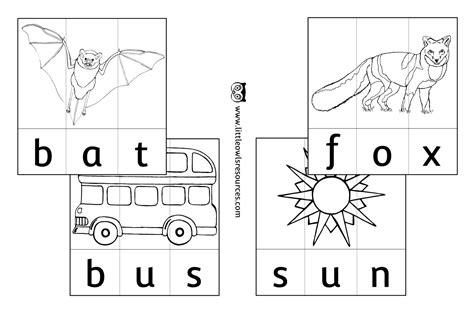 free cvc word slice colouring printable early yearsey eyfs resource