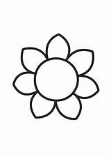 Coloring Flower Pages Simple Small sketch template